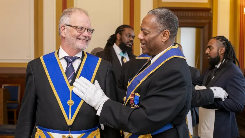 Freemasons in a Craft Lodge meeting